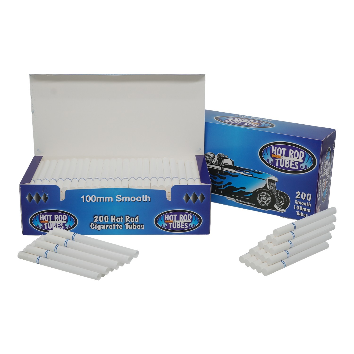 Hotrod Cigarette Tubes 100mm Smooth Cigarette Filter Tubes 2 Box of 200 Ct