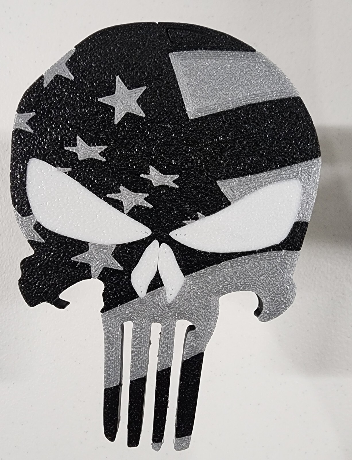 Punisher Dark Mode Hitch Cover plastic Black and Silver fits 2inch