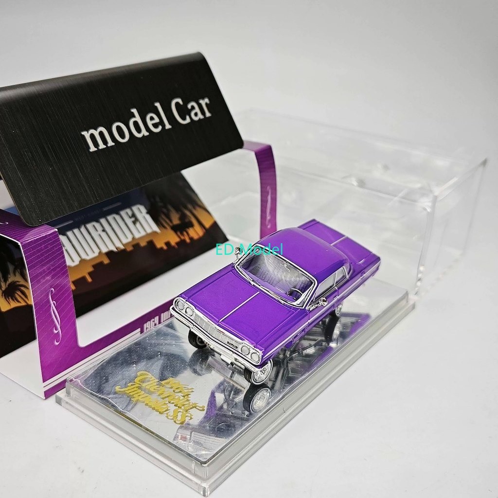 BN 97M 1:64 Purple 1964 Impala SS Lowrider Sports Model Diecast Metal Car