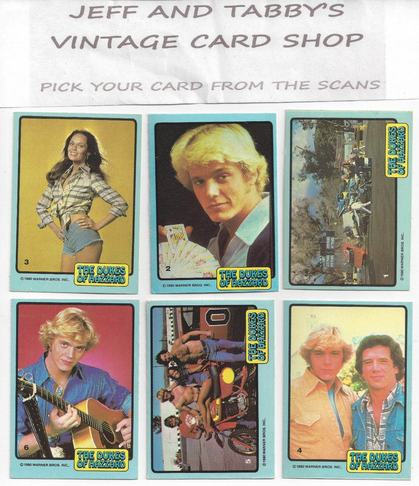 1980 Donruss Dukes of Hazzard / SEE DROP DOWN MENU 4 CARD YOU WILL RECIEVE