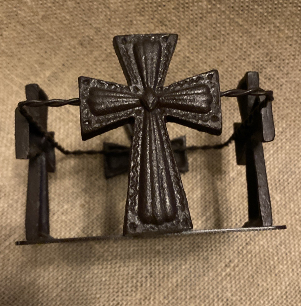 Vintage Copper Religious 4 Cross Table Centerpiece or for Place Of Worship