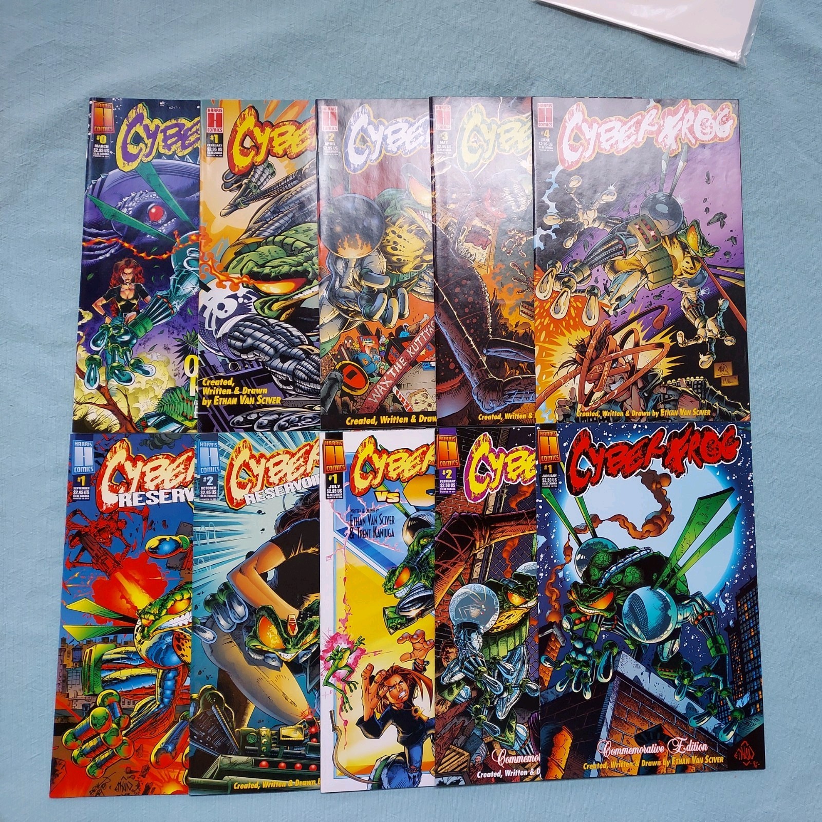 Cyberfrog lot 0-4 1996 Reservoir Frog # 1- 2, vs Creed, Commemorative Ed 1-2