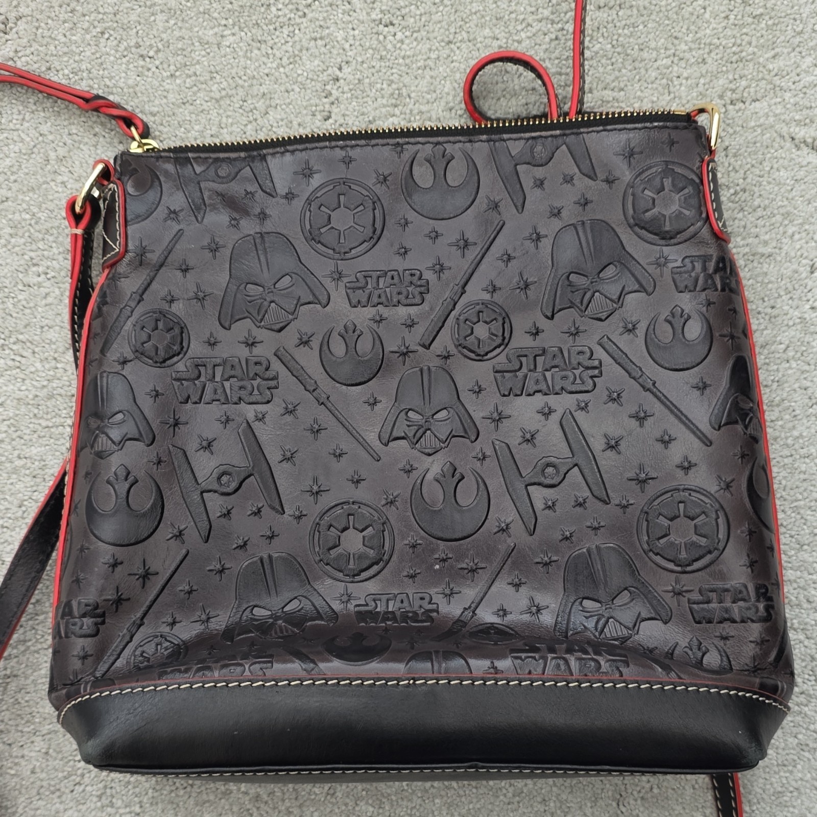 Dooney & Bourke Star Wars Dark Side Embossed Crossbody Bag Black/Red