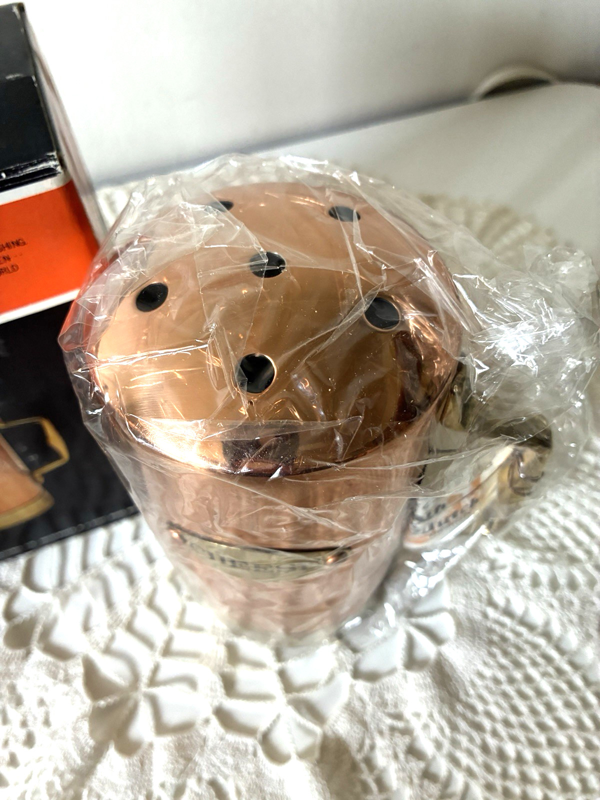Old Dutch Solid Copper Vtg 6 1/2″ Cheese Shaker Nickel Lining Korea NEW!