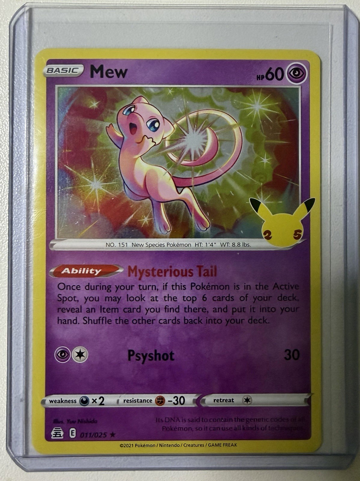 Pokémon TCG Mew Celebrations Holo Rare Card 011/025 Near Mint/Mint Condition