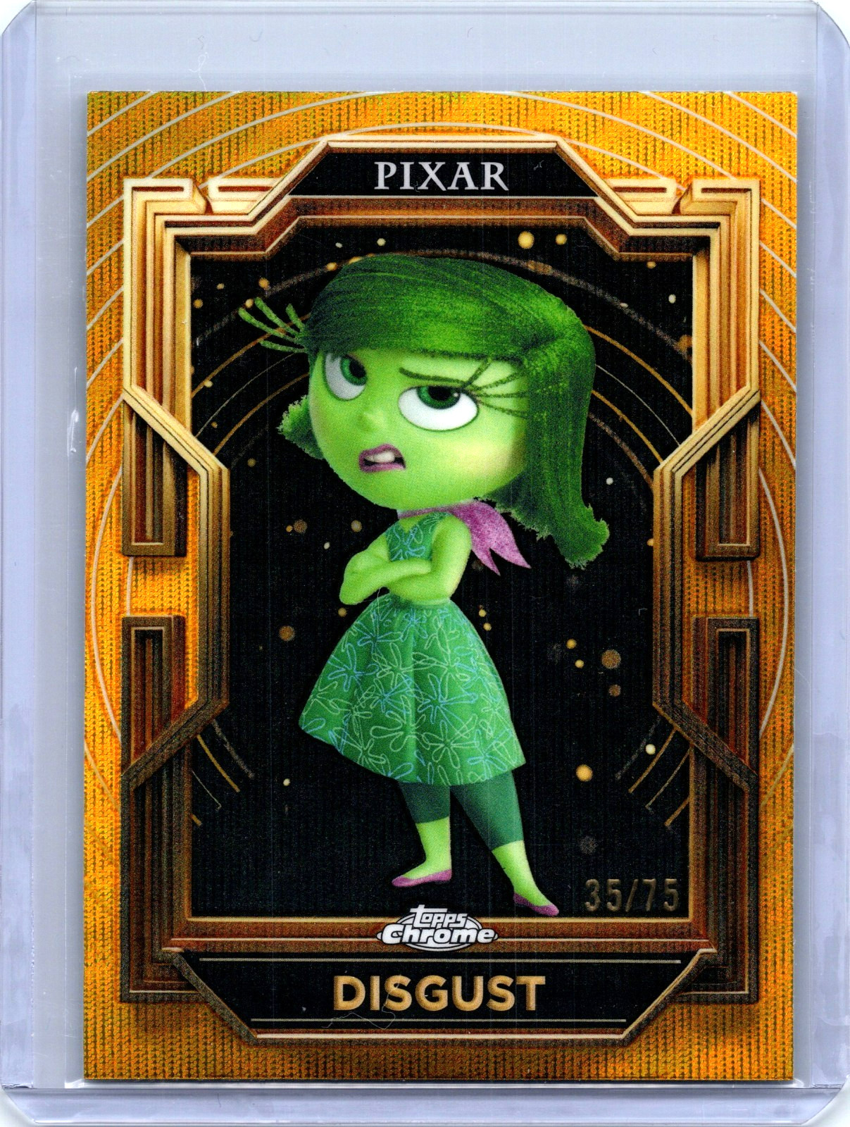 2025 Topps Pixar Gold #60 Disgust Gold Wave Refractor /75 Inside Out 2