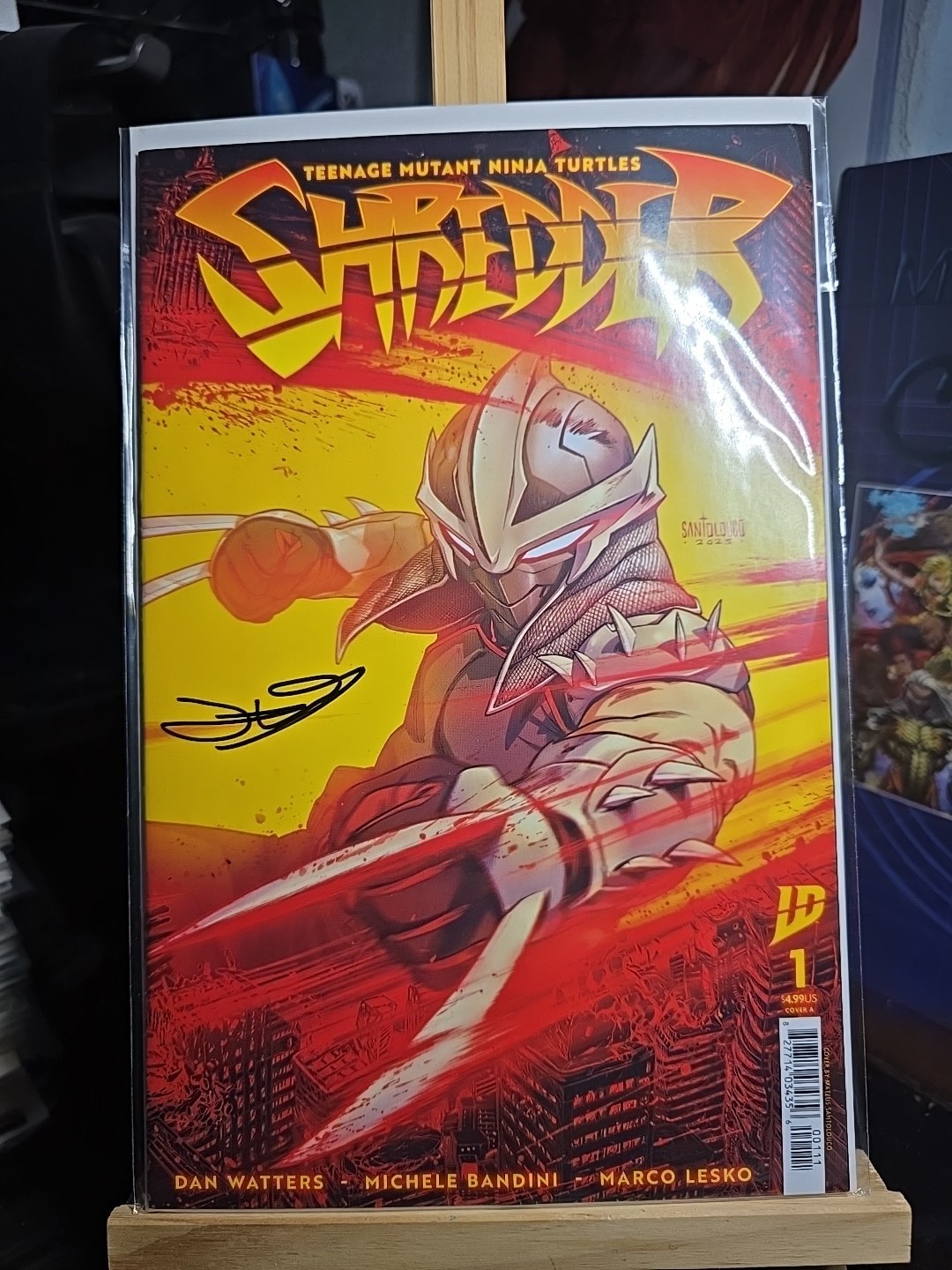 TMNT SHREDDER 1 SIGNED & STORY DAN WATTERS COA COVER MATEUS SANTOLOUCO IDW 2025