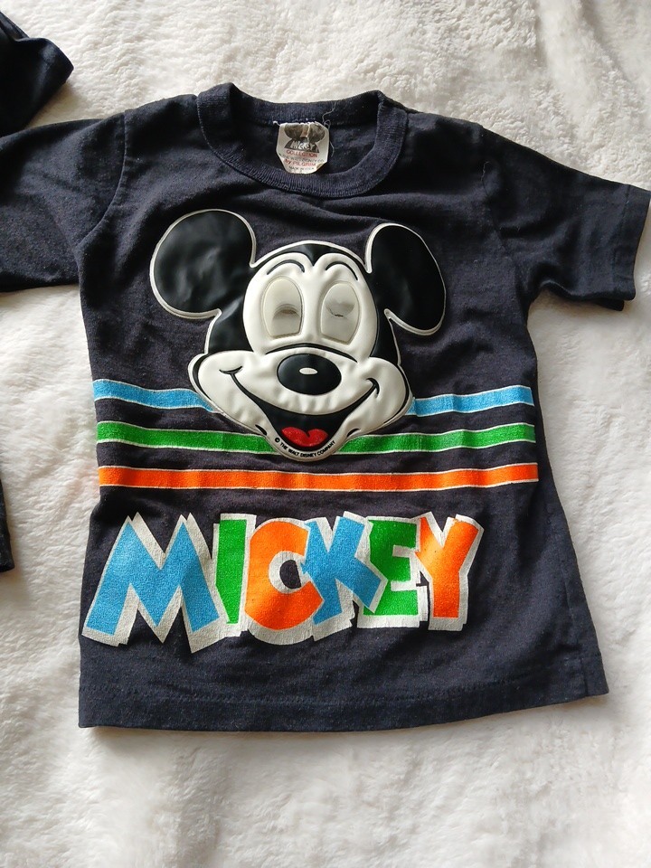 Disney Mickey Mouse Kids “Dimension Weld” Single Stitch Hem Tees Set of 2 RARE
