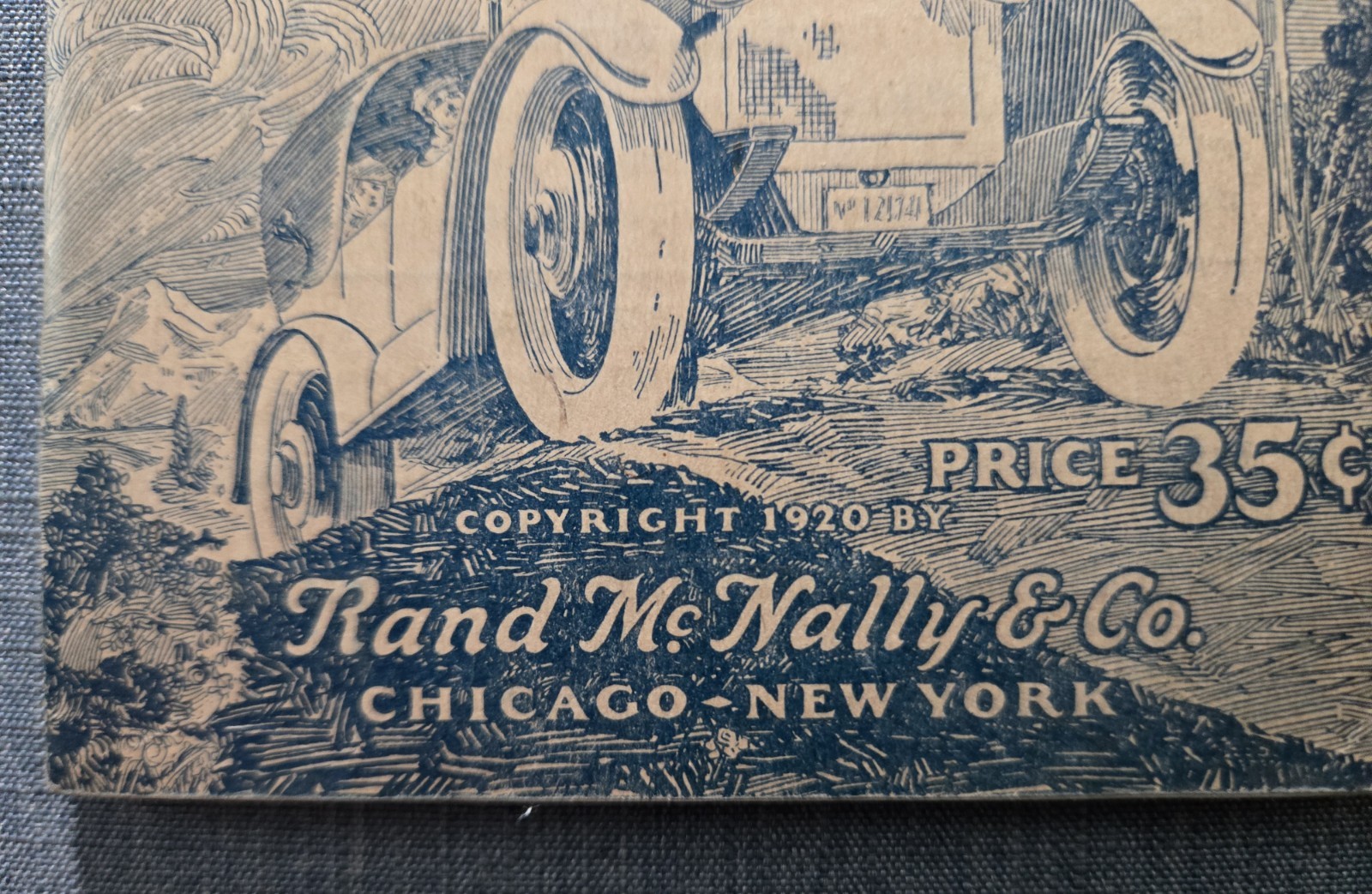 Rand-McNally Auto Trails Map 1920 District 7 PA, DE, N. WVA, MD, NJ