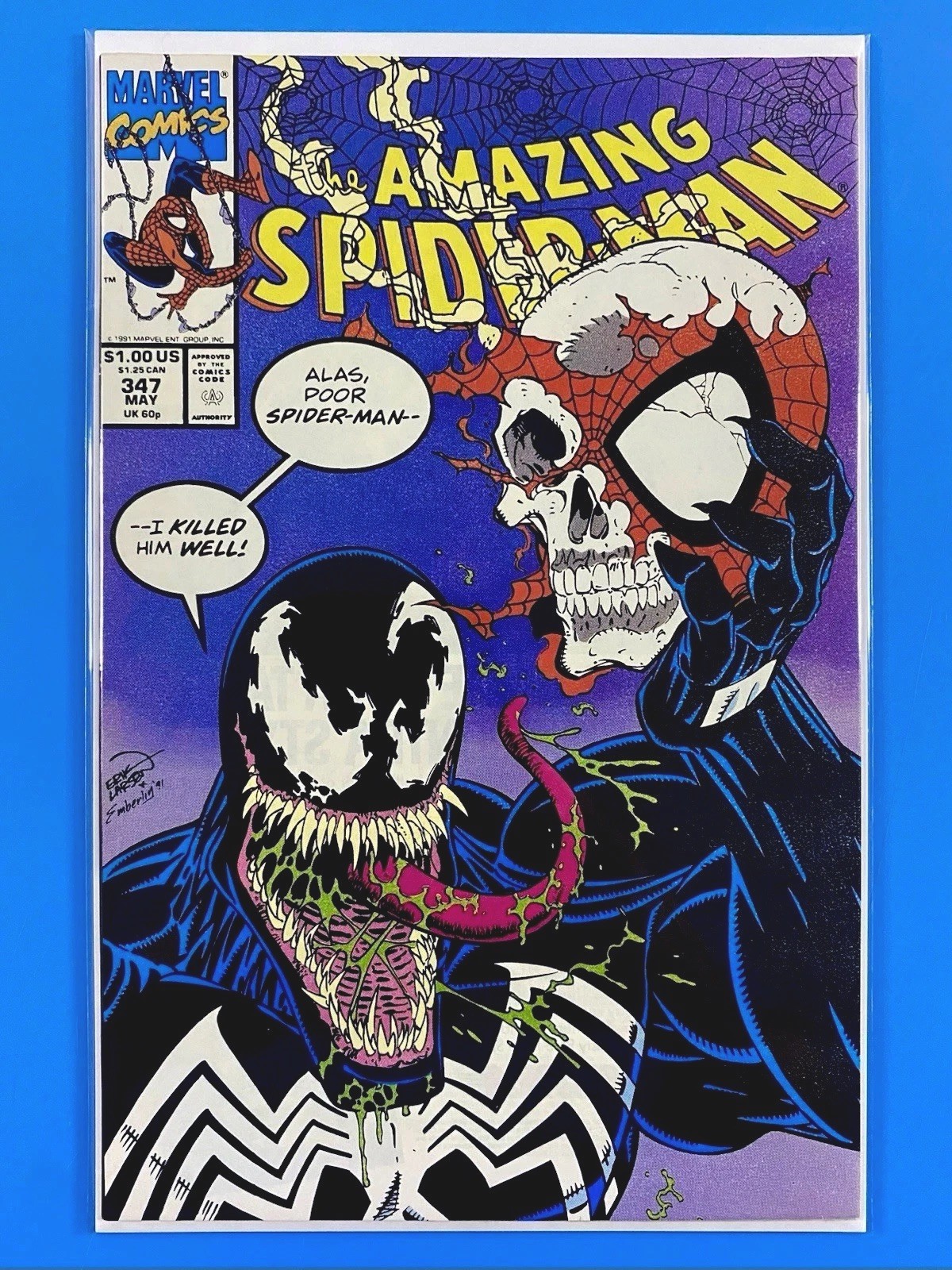 Amazing Spider-Man #347 Marvel (1991) Iconic Erik Larsen Venom Cover NM/NM+🕷🔥