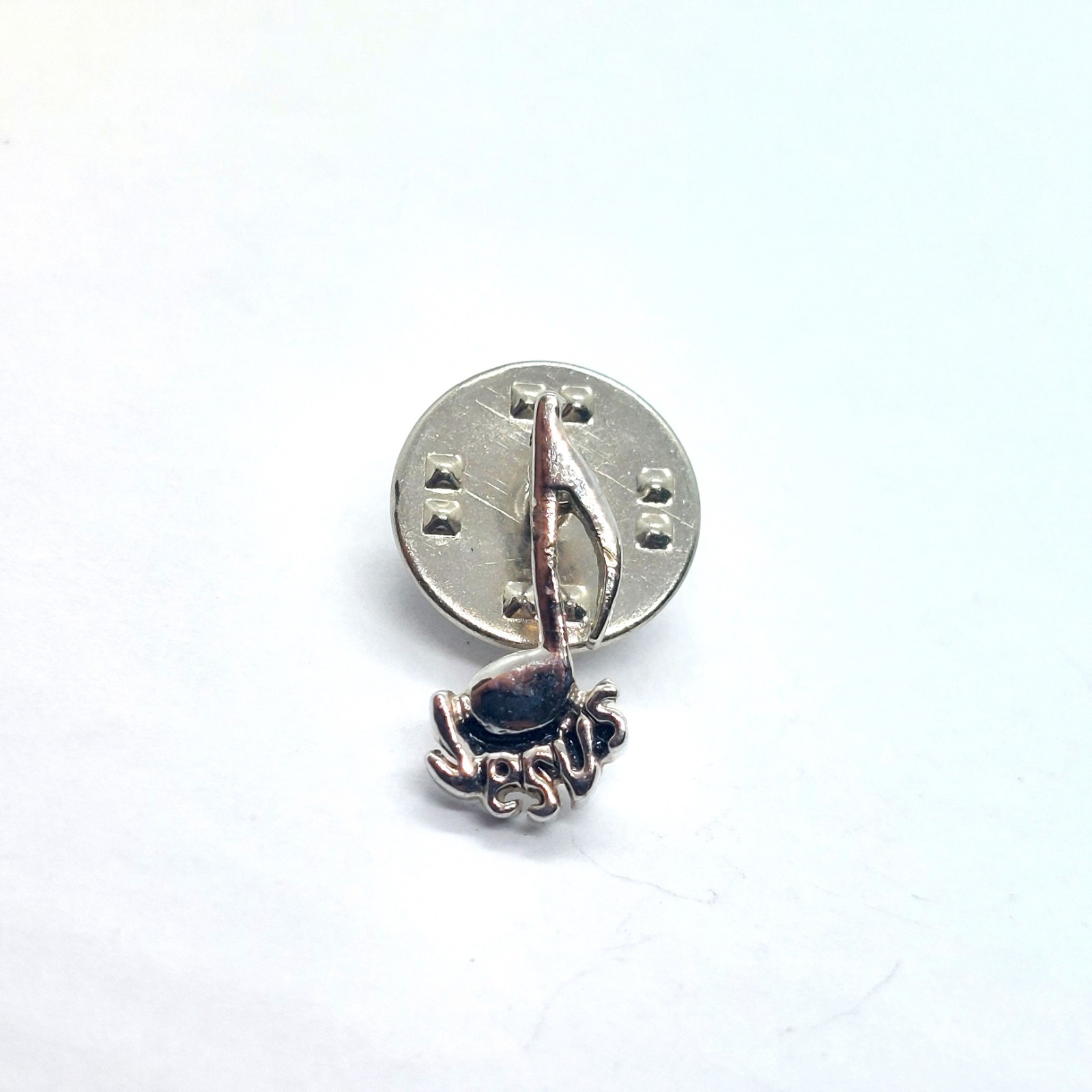 Jesus Music Note Pin Silver Tone Christian Religious Worship Inspirational VTG