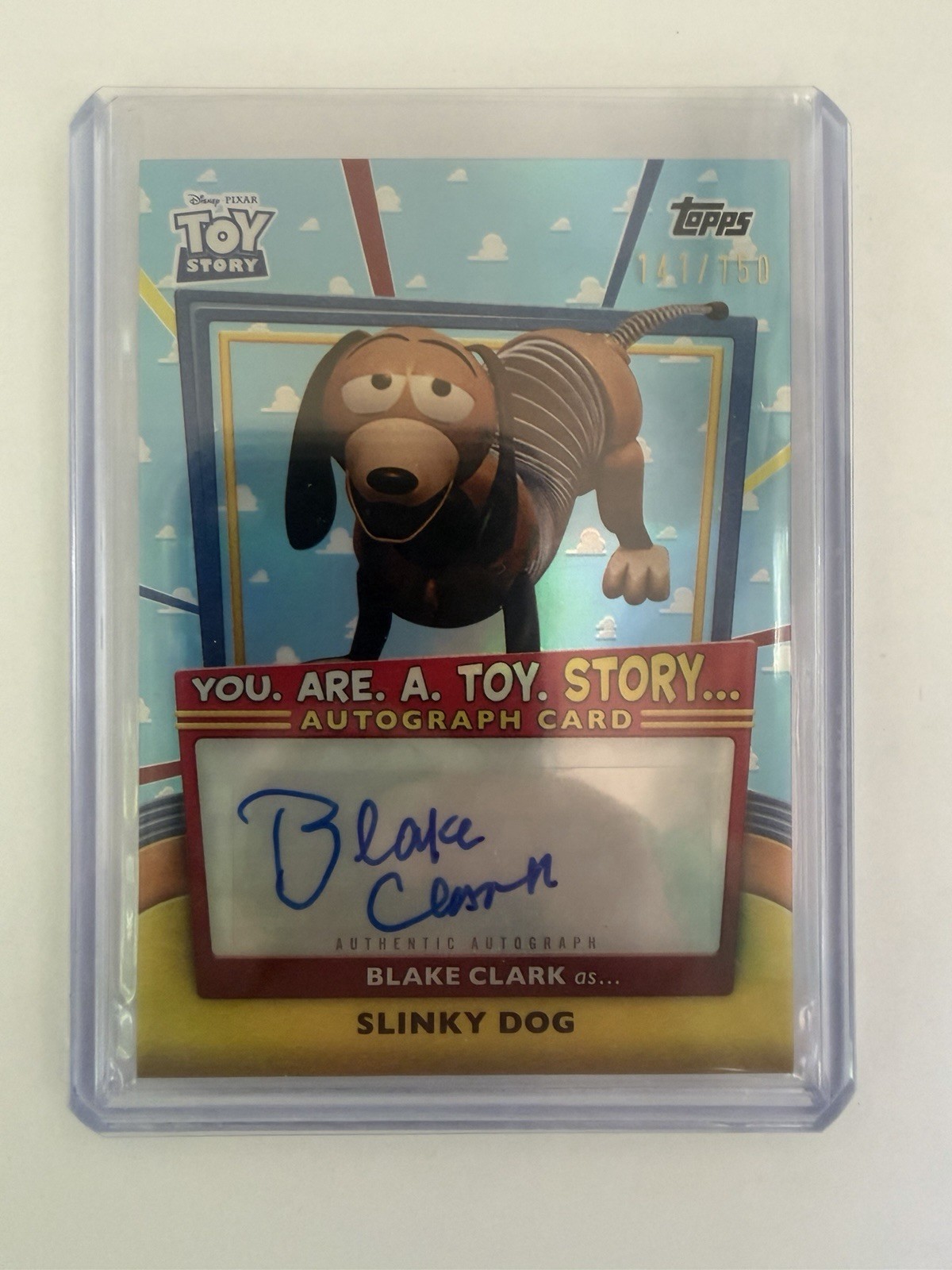 2025 Topps 30 Years Of Toy Story Blake Clark As Slinky Dog Gold Auto /150