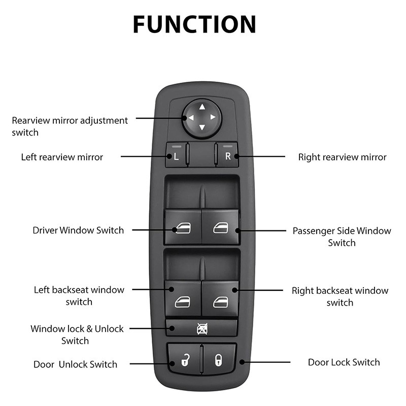 New Front Left Power Window Switch for Dodge Grand Caravan Chrysler Town&Country