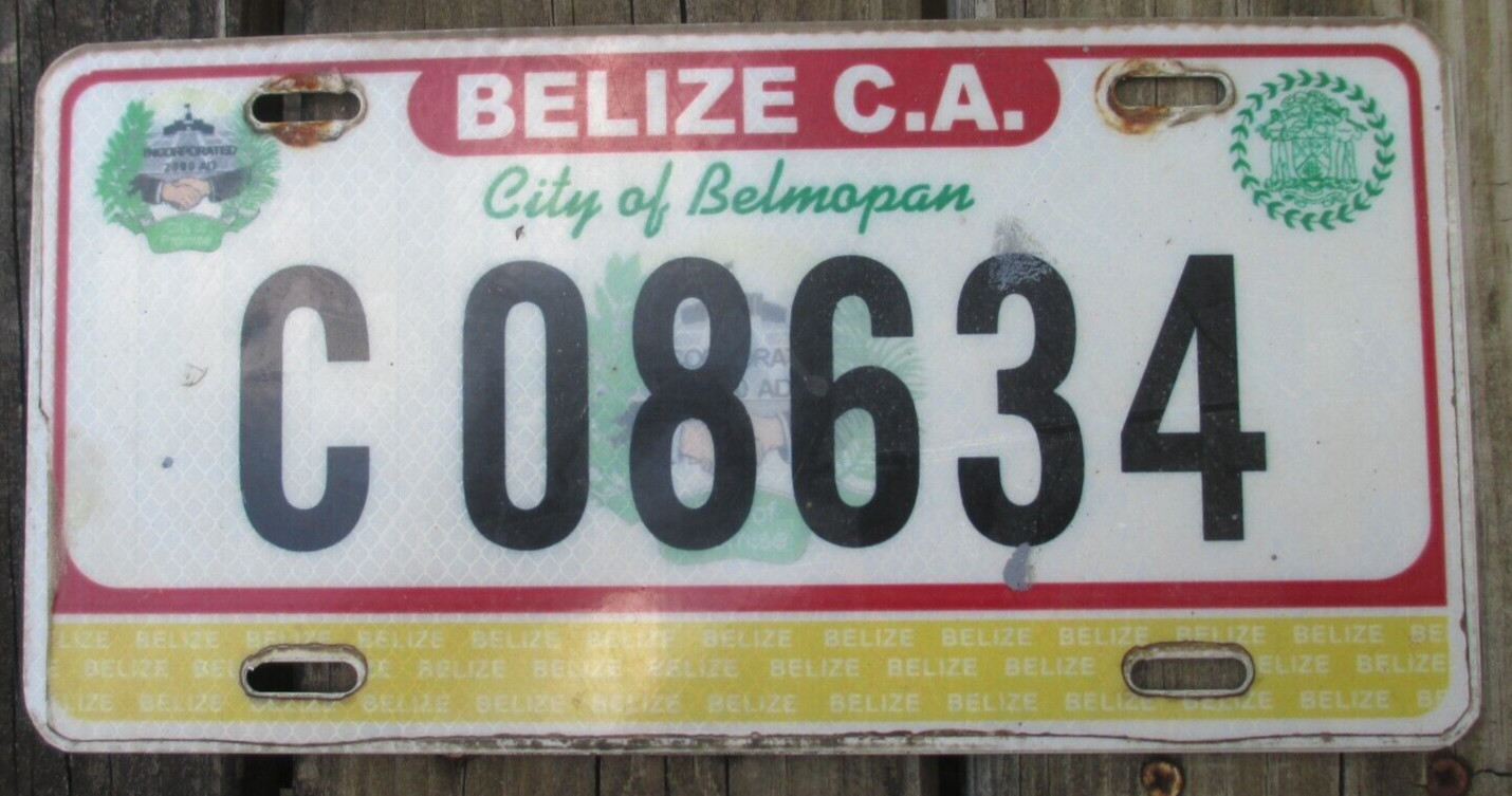 BELMOPAN, BELIZE Expired 2010 Series Plexiglass License Plate – C08634