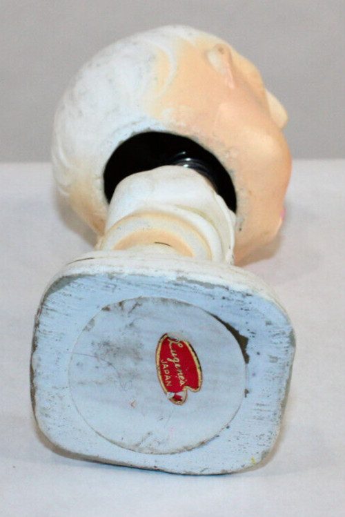 Bisque Kissing Boy Nodder Bobblehead Japan Magnetic Vintage 5 1/4″ tall