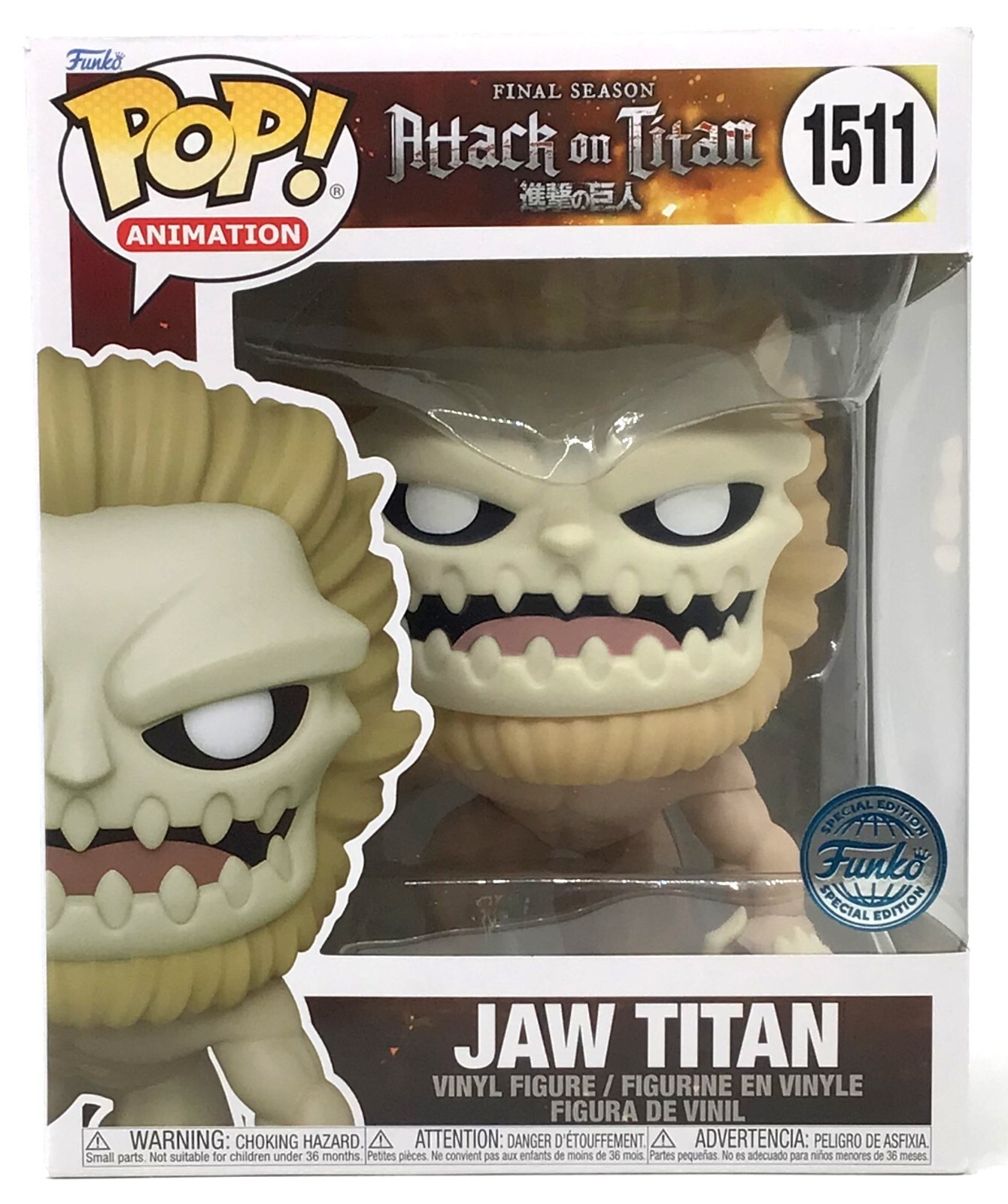 Funko Pop! Attack on Titan 6″ Jaw Titan #1511 Special Edition with Protector