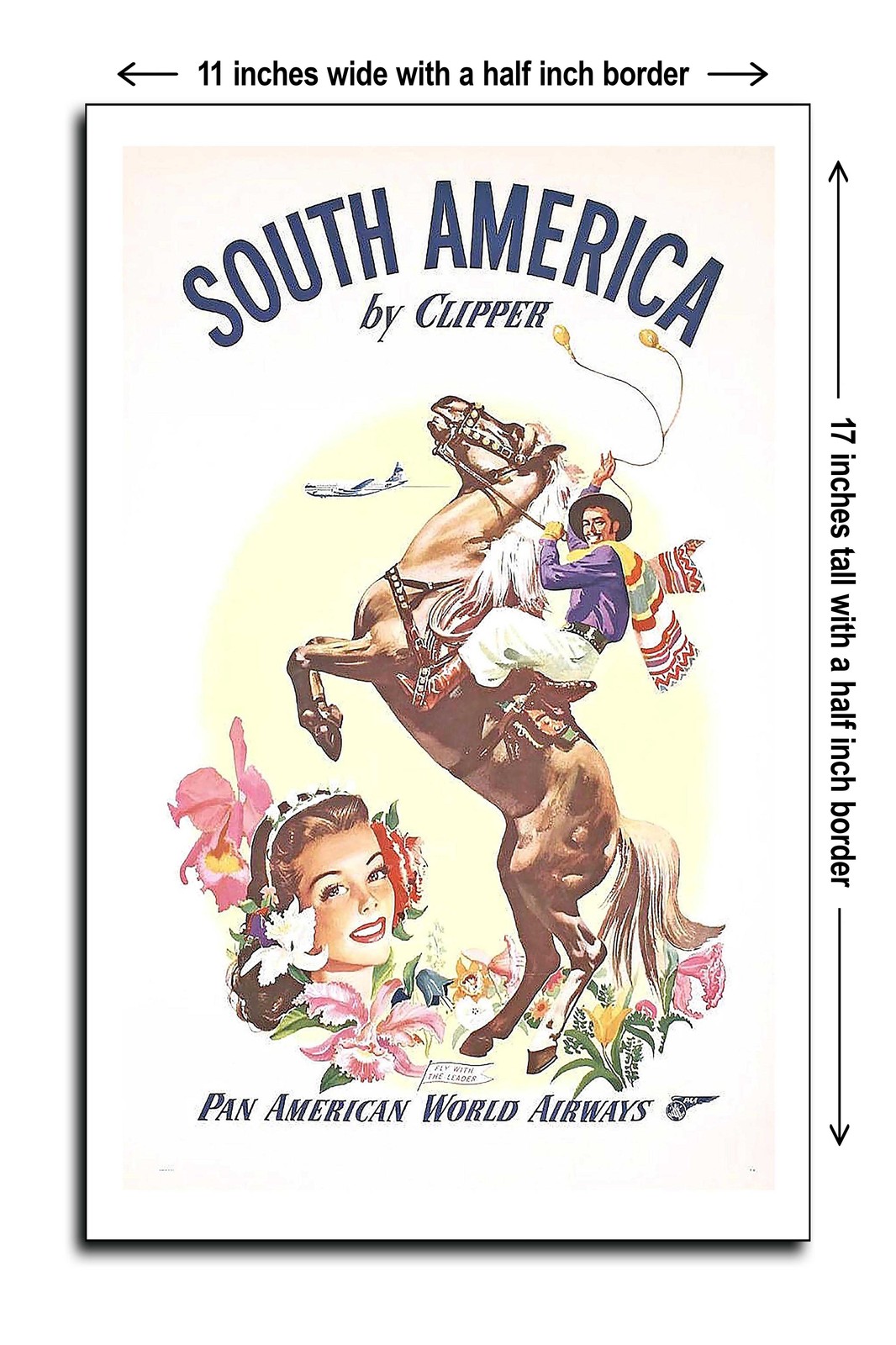 1950 South America by Air World Airways – 11×17 Poster