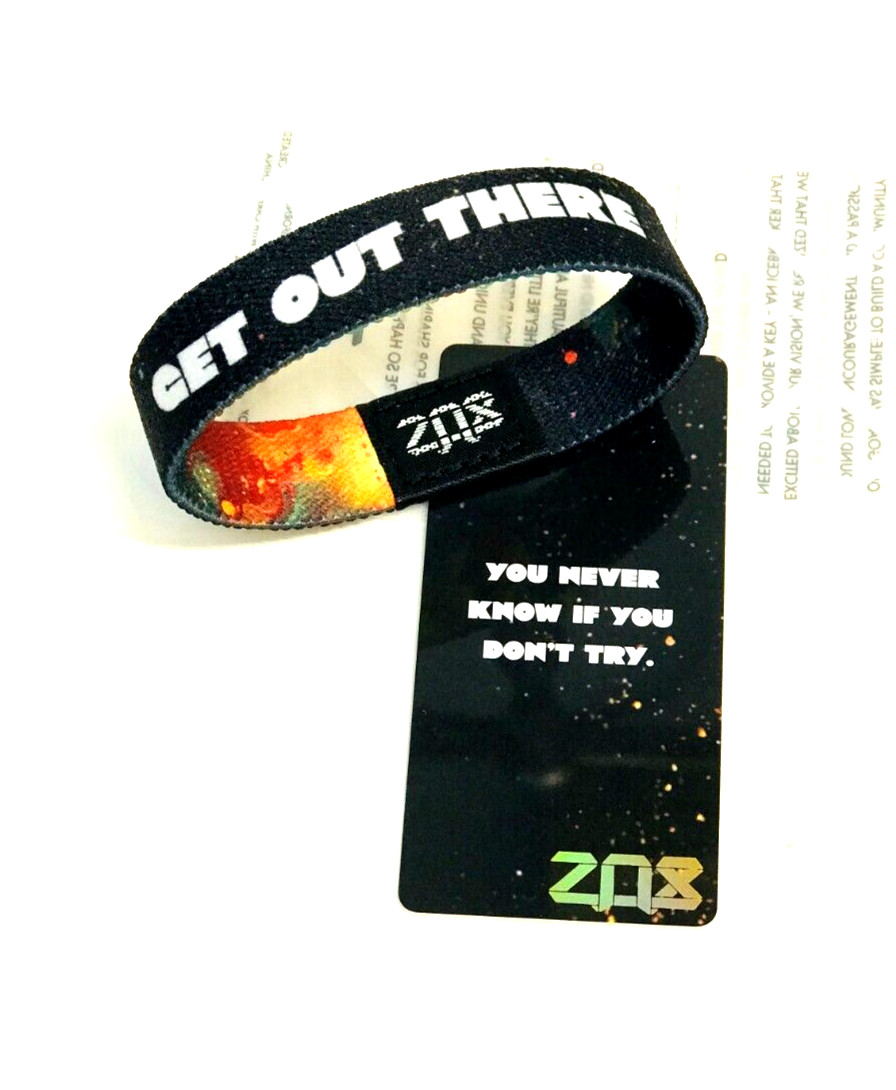 ZOX **GET OUT THERE** Silver Medium Single Wristband w/Card FLAMINGO