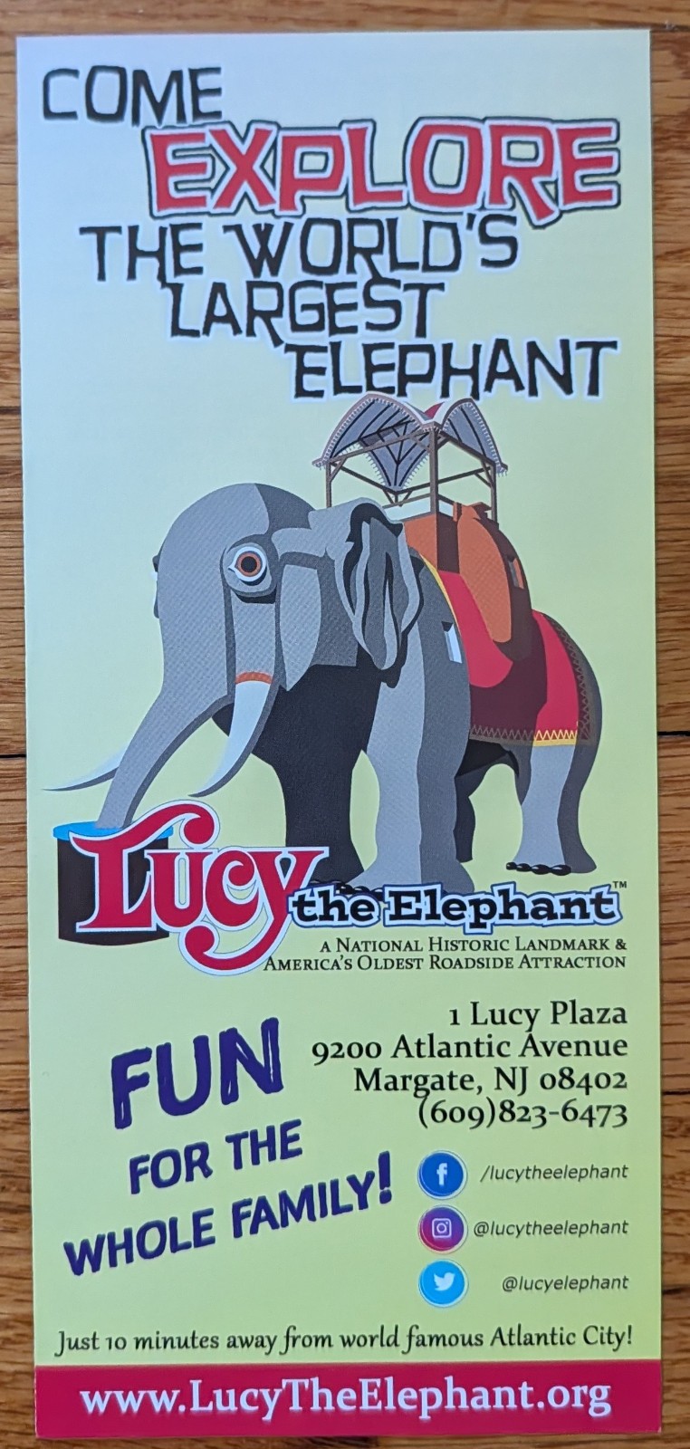 Lucy the Elephant House Advertising Flyer Pamphlet Margate New Jersey
