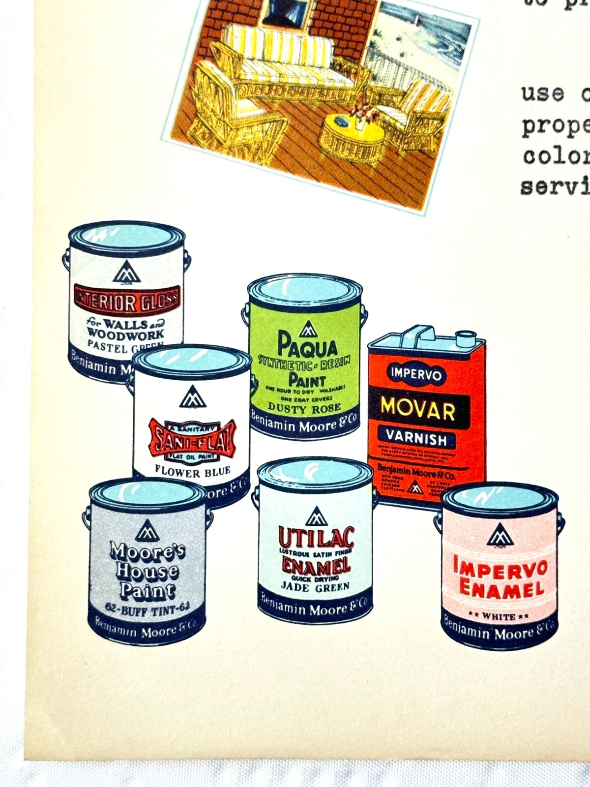 Benjamin Moore Co Paint Varnish Dealer Sales Letter Mid Century ILLUSTRATED