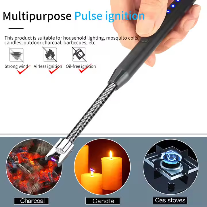 Electric Lighter Arc USB Rechargeable Candle BBQ Electronic Windproof Kitchen