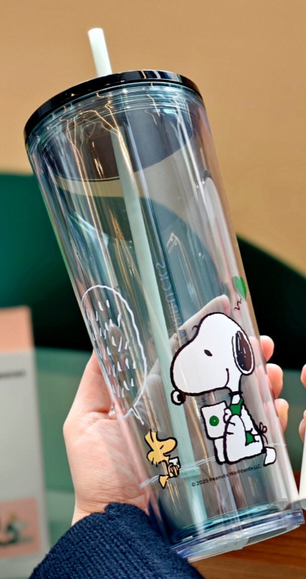 2025 Limited Edition Starbucks Insulated Mug Peanuts Joe Kind Snoopy Love 24 oz.