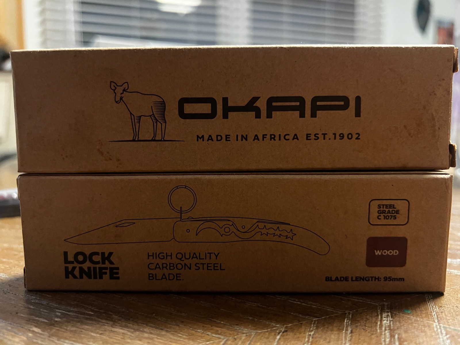 PREMIUM ORIGINAL Okapi LOCK RING Knife 907E South Africa Carbon Steel