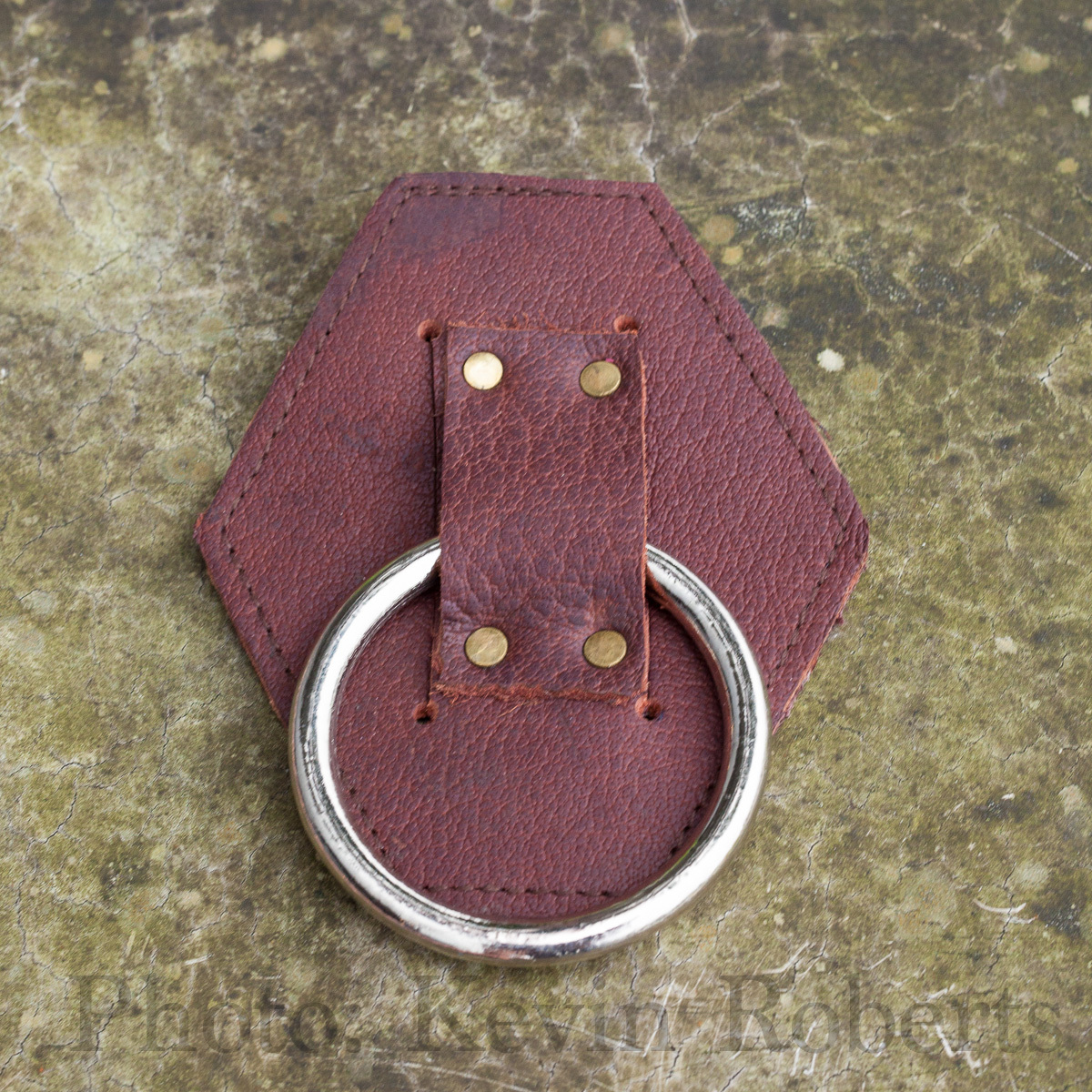 CAS Viking Axe Hanger Dagger Rapier Holder Brown Leather + 2″ Metal Ring HEMA