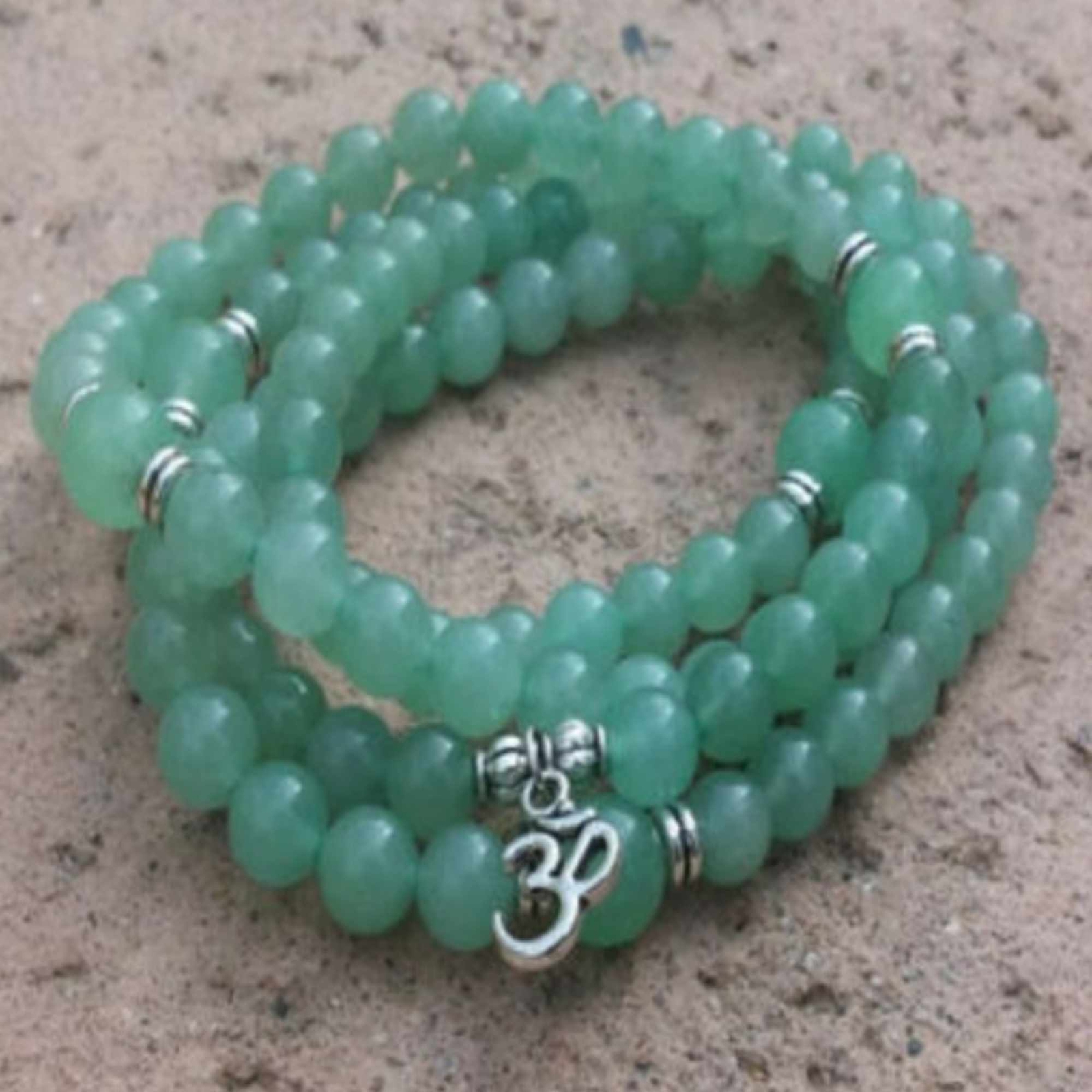 6mm Natural 108 Light green jade gemstone beads necklace Spiritual Meditation