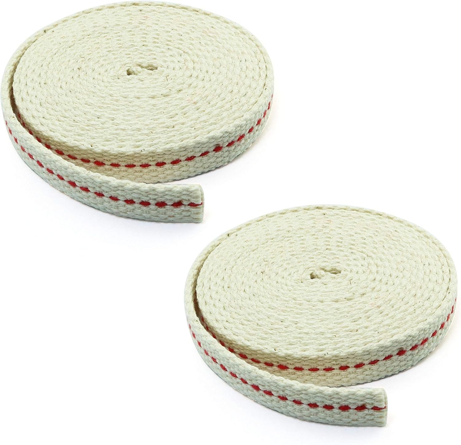 Cotton Lantern Wick 3/8″ 13ft Flat Cotton Oil Lamp Wick with Red Stitch