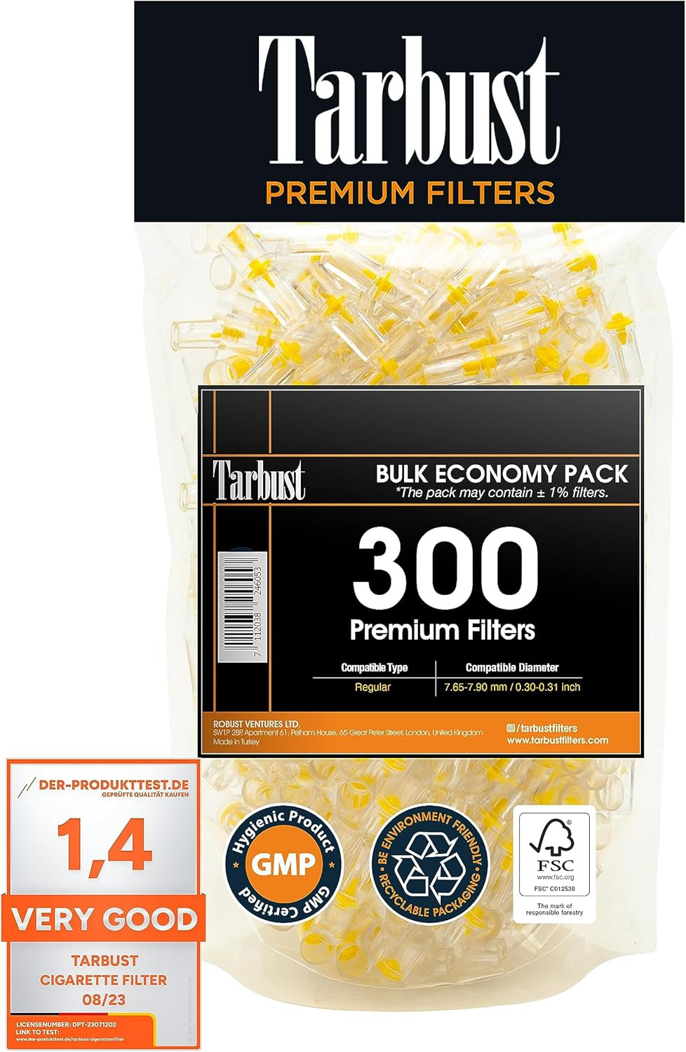 300 Cigarette Filters That Remove Tar and Chemicals, Reusable Filter Tips, Tar B