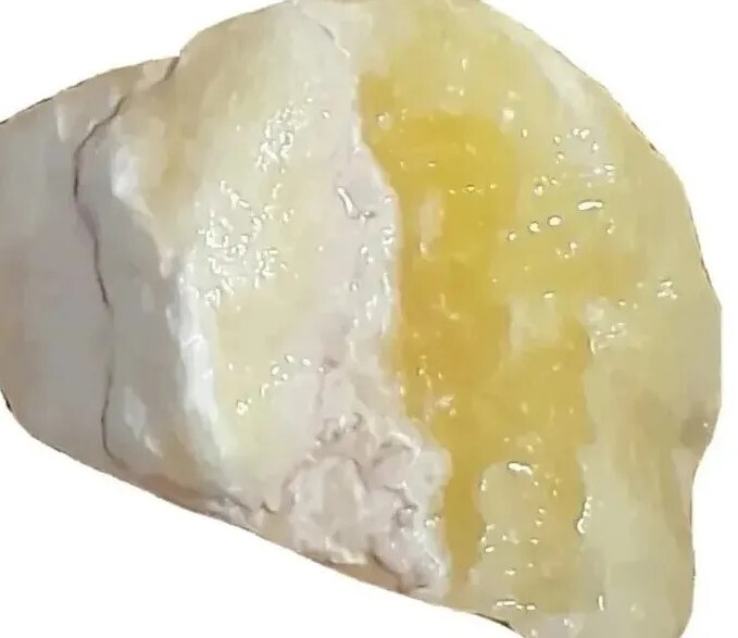 Translucent natural Calcite Onyx Yellow unpolished Rough rock over 12.5 ounces