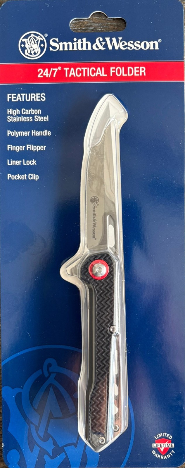 Smith & Wesson Tactical Folding Knife 3″ Drop Point Blade Black 1227070