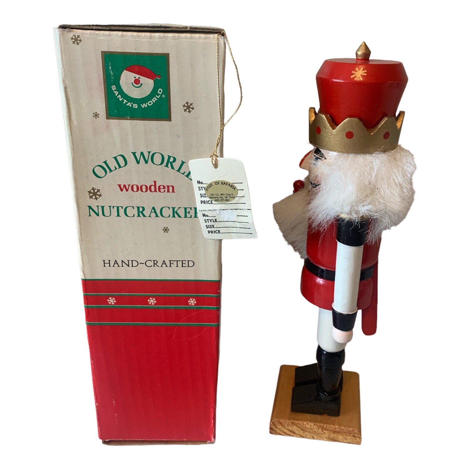 Nutcracker Figurine Hand Crafted Traditional Wooden 10″ New