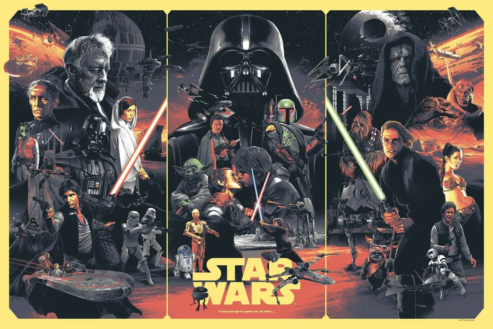 Star Wars The Original Trilogy Poster 17X11 Darth Vader Boba Fett Skywalker 🍿