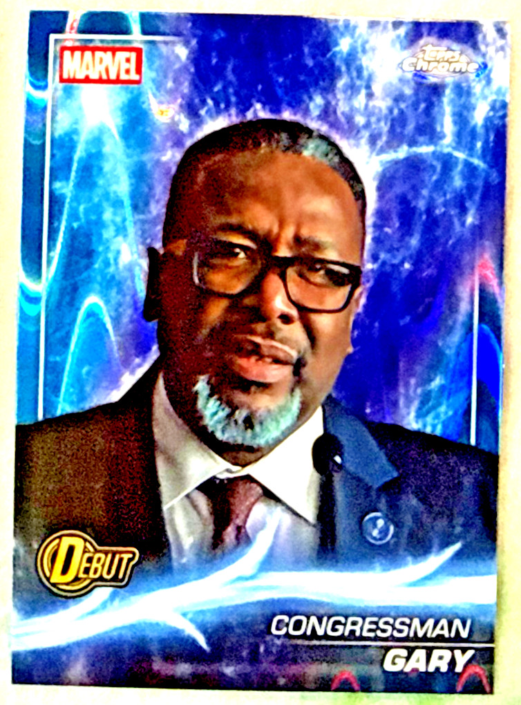 Congressman Gary 2025 Topps Chrome Marvel Studios Sky Blue Raywave Card-#188