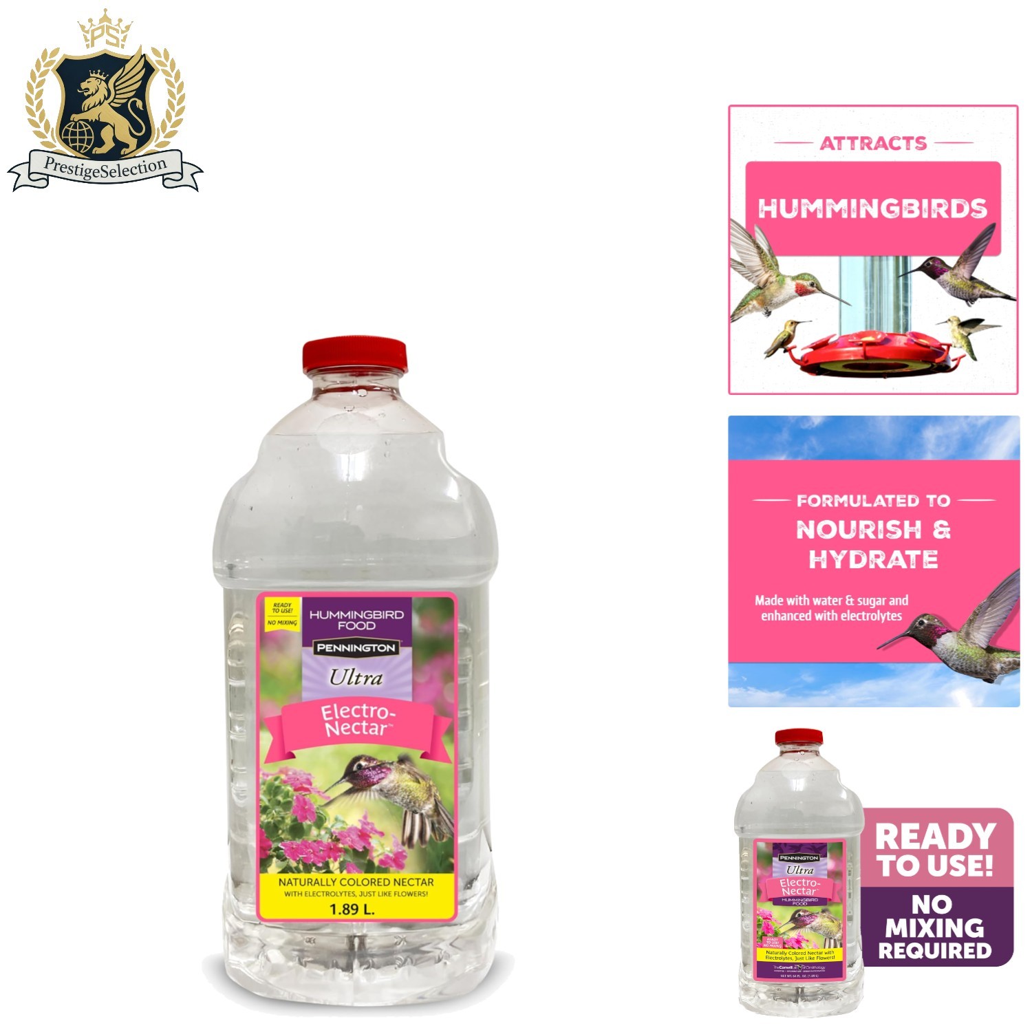 Endorsed by Experts: 64 oz Hummingbird Nectar, Naturally Nourishing & Clear