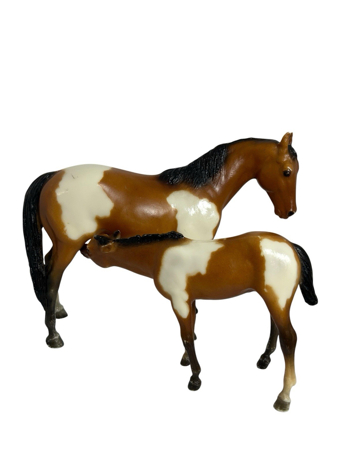 Vintage Breyer Traditional RARE SEARS Matte Bay Pinto Mare N Foal 1982-83