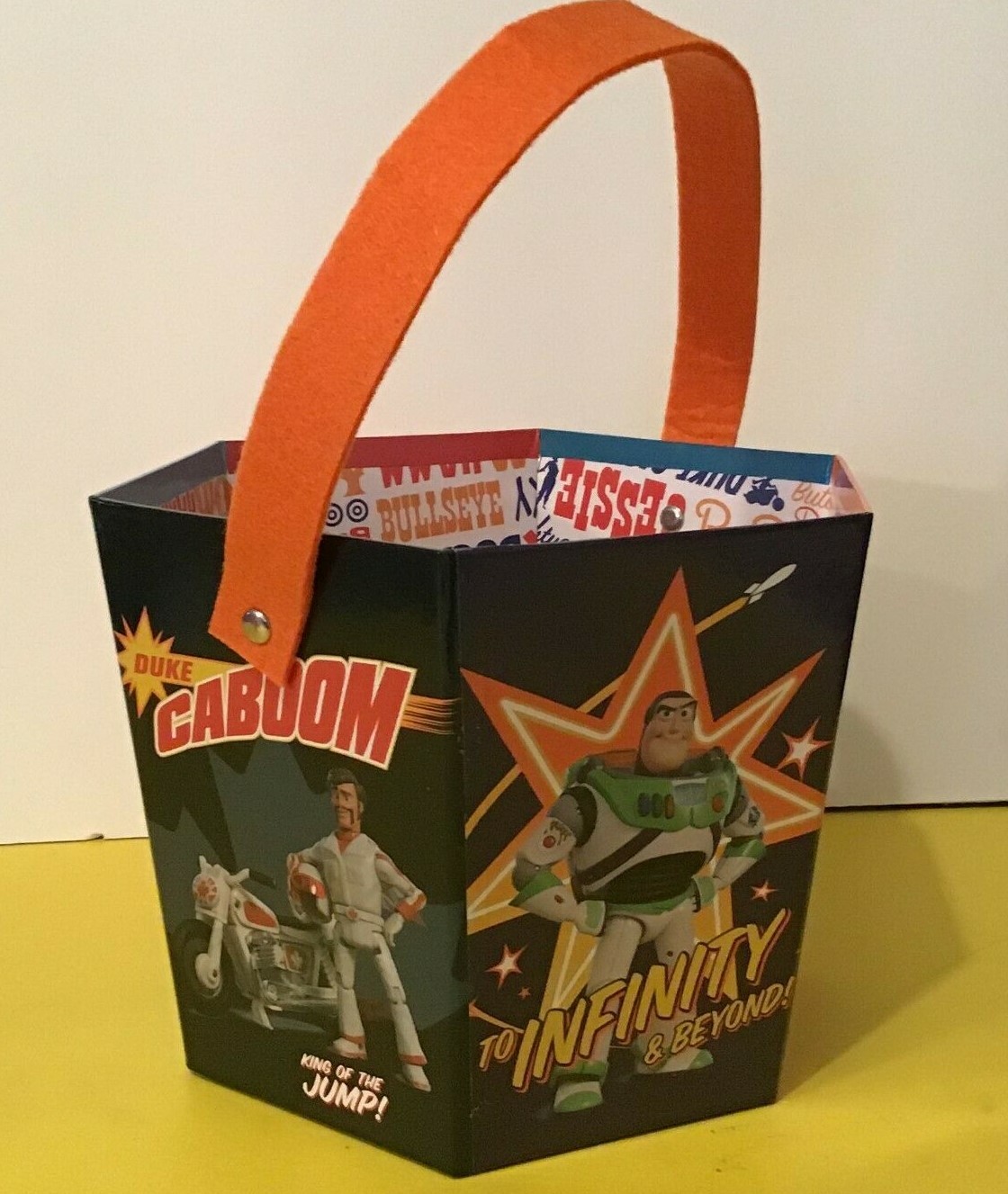 Paperboard Easter/Halloween Candy Bucket Toy Story 4 Forky, Woody +4 8″x 7″