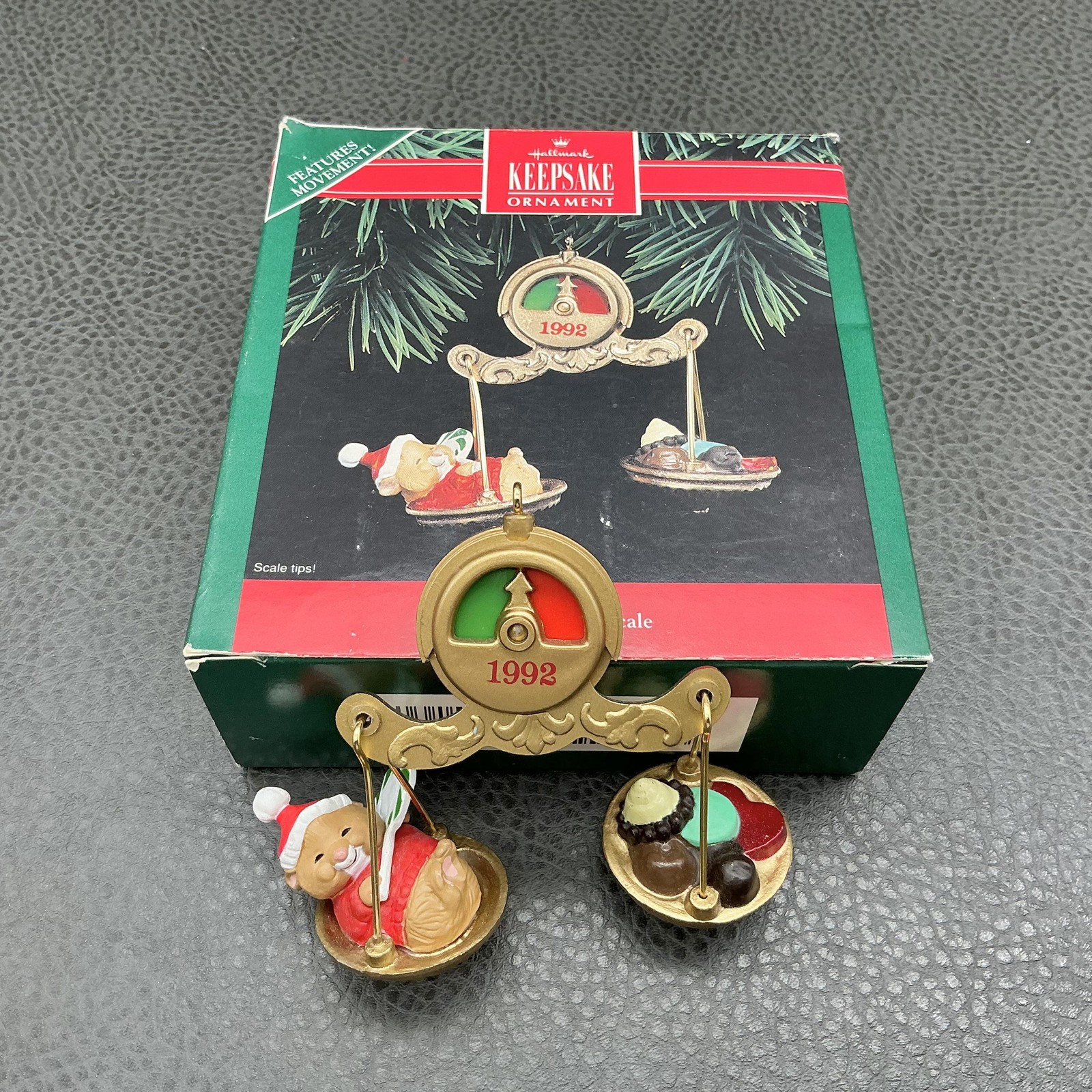 Vintage 1992 Hallmark Keepsake Ornament Fun On A Big Scale Hamster Movement