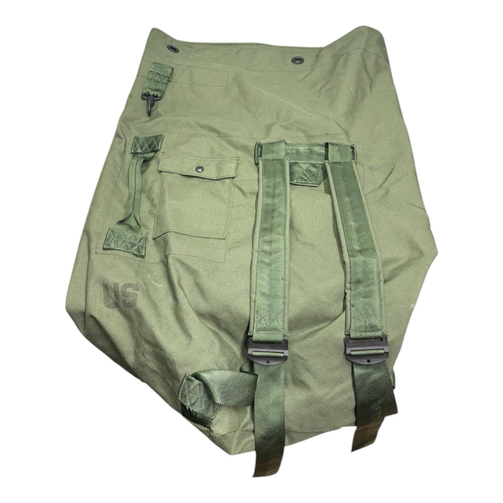 New Military Duffel Bag US SNC Green Nylon Carry Straps Army Duffel