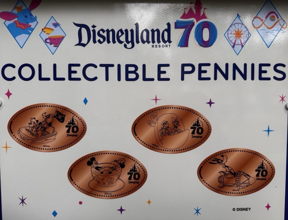 Disneyland Park 70th Anniversary Pressed Pennies VARIOUS YOU PICK & SAVE!!!