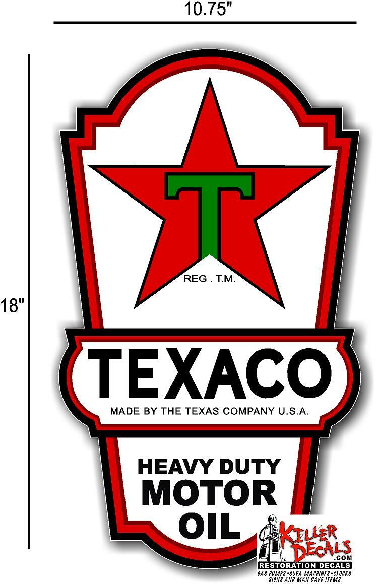 18″ X 10.75″ TEXACO LUBSTER SIDE DECAL GAS AND OIL PUMP, SIGN STICKER LUBESTER