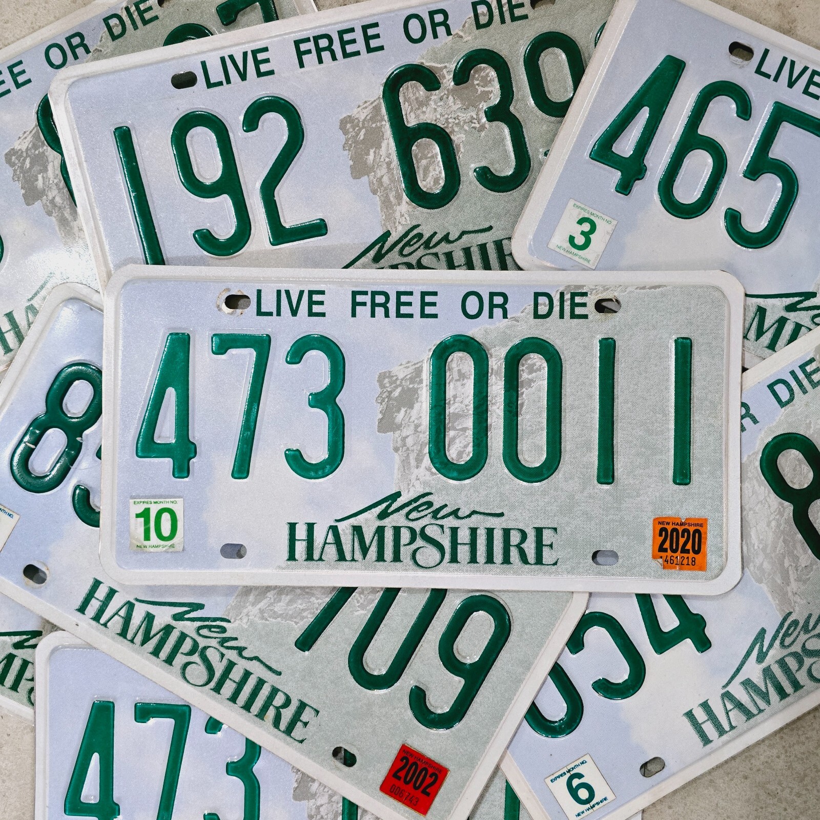 NEW HAMPSHIRE LICENSE PLATE 🔥FREE SHIPPING🔥 1 w/RANDOM NUMBERS ~ LIVE FREE