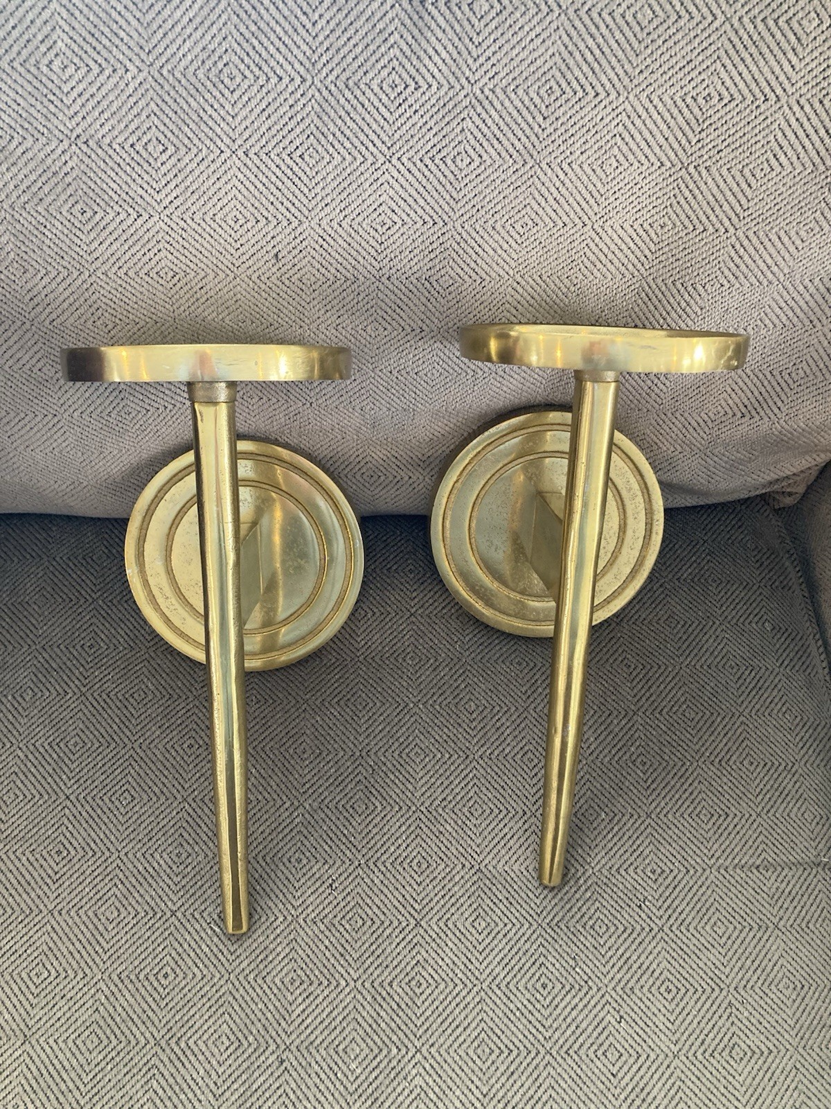 2 Gold Metal Wall Sconce / Candle Holder Hollywood Regency / India / Guilded Age
