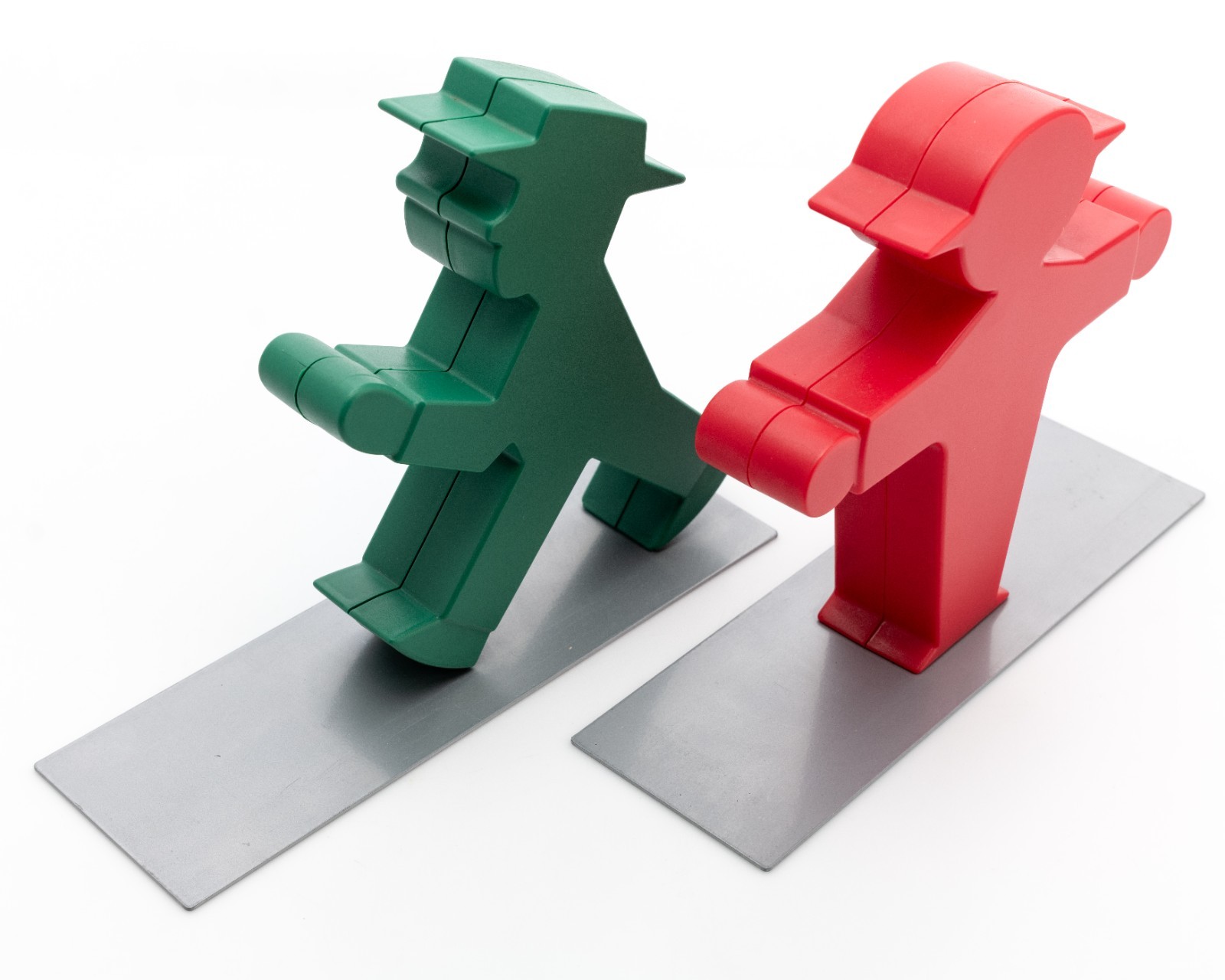 AMPELMANN Berlin 7″ Bookends Red Stop Green Go Traffic ABS Plastic Metal Signed