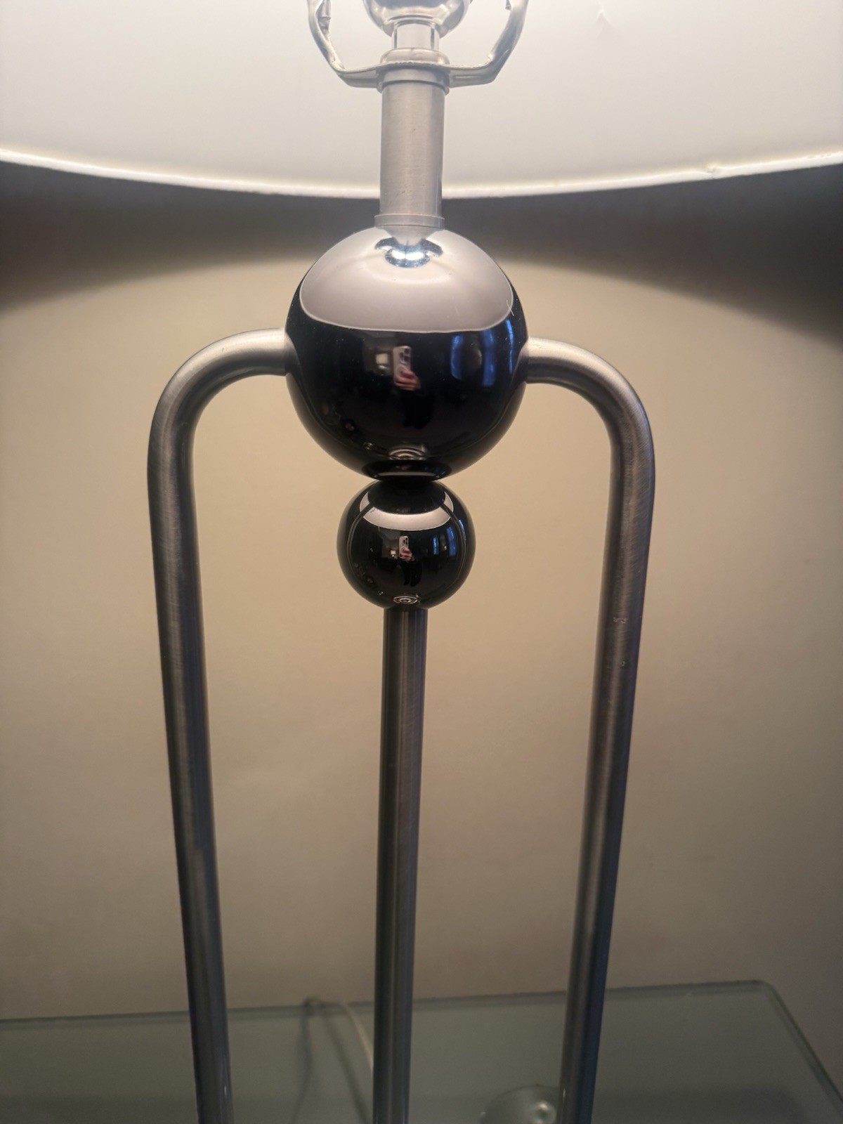 Nova Atlas Postmodern Table Lamp Brushed Nickel 31” Memphis Style