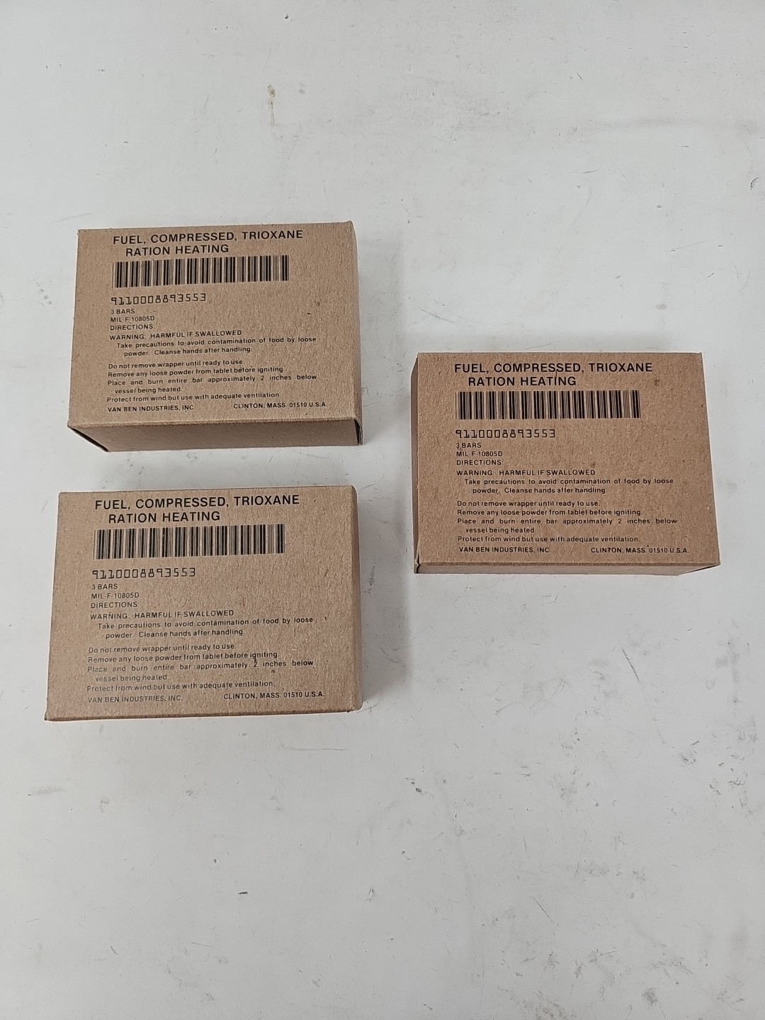 TRIOXANE Compressed FUEL – 3 Boxes With Total 9 Bars New Old Stock