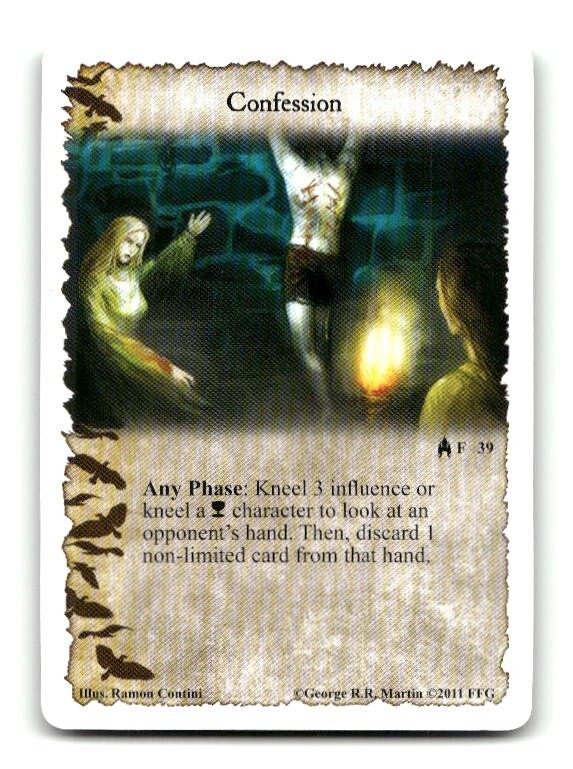 2011 A Game of Thrones Trading Card Game #39 Confession