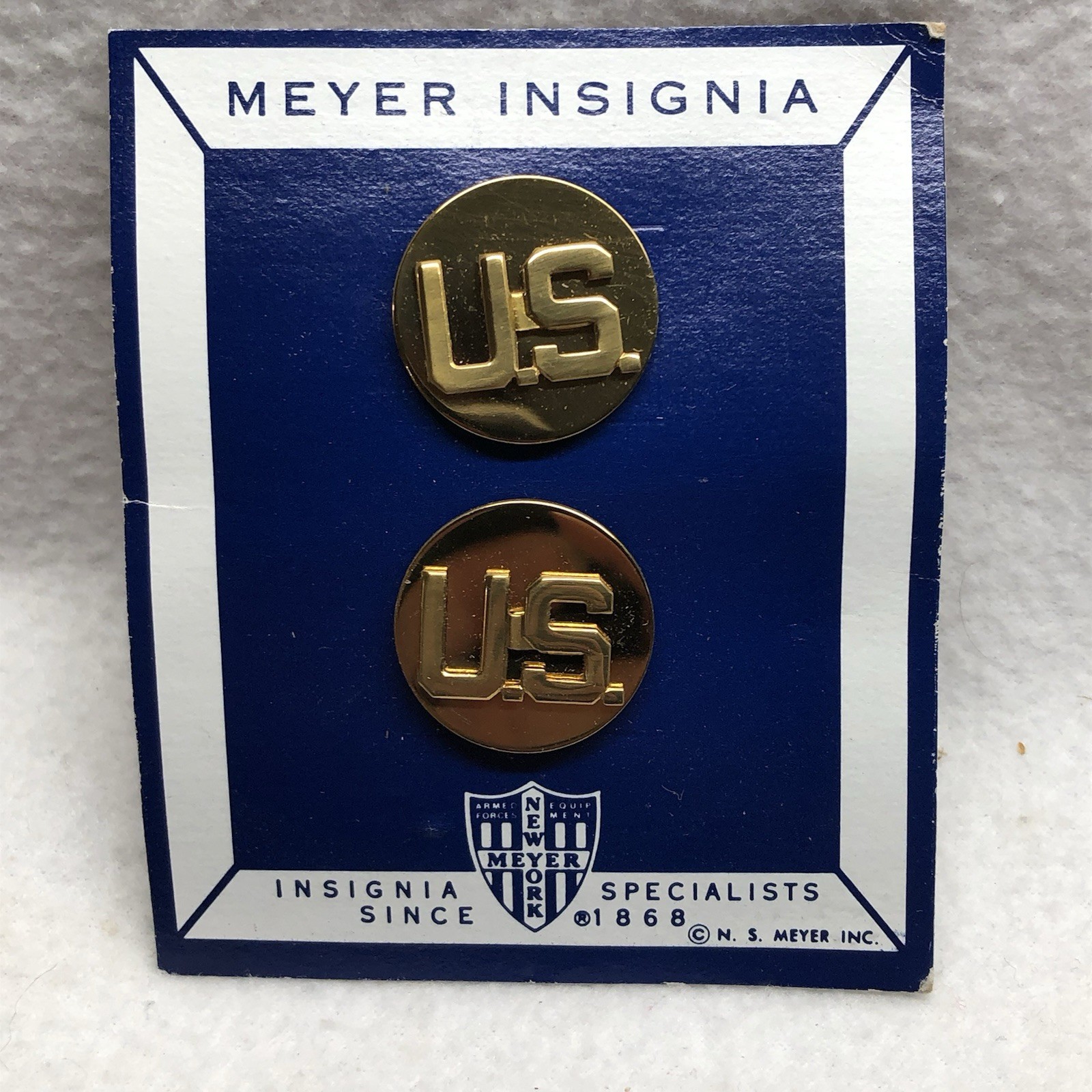 U S Army Enlisted Branch Insignia Collar Pin N S Meyer Inc New York NOS Set of 2